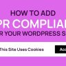How to add cookie bar for GDPR Compliance in Wordpress